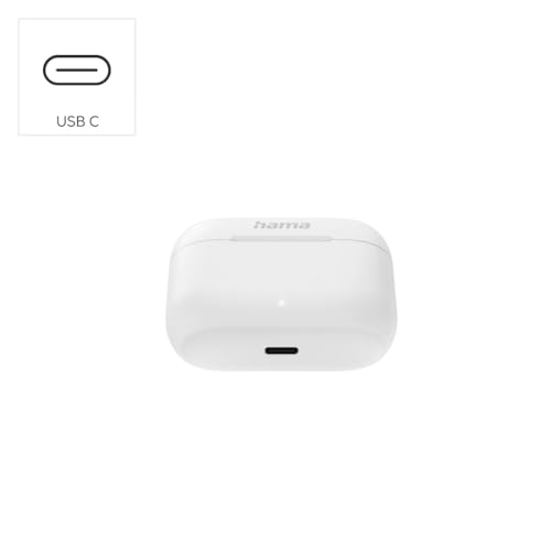 Hama Bluetooth Kopfhörer (kabellos, TWS-Kopfhörer, Active Noise Cancelling, Earbuds mit Ladestation, ENC, In-Ears, USB-C Schnellladen, Bluetooth-Headset, App-/Sprachsteuerung, Touch Control) weiß Bild 4