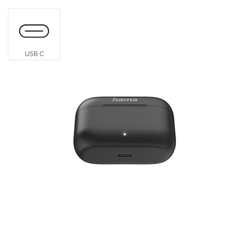 Hama Bluetooth Kopfhörer (kabellos, TWS-Kopfhörer, Active Noise Cancelling, Earbuds mit Ladestation, ENC, In-Ears, USB-C Schnellladen, Bluetooth-Headset, App-/Sprachsteuerung, Touch Control) schwarz Bild 4