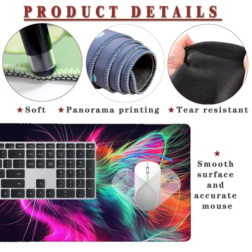 Mauspad XXL 1400x800x4mm Wasserdicht Schreibtischunterlage rutschfeste Speed Gaming Mousepad Tier (11) Groß Desk Mouse Mat Maus Pad, Schreibtisch Unterlage Deko für PC, MacBook, Laptop, Home Office Bild 4