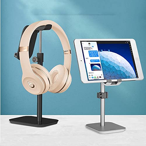Kopfhörer Ständer Schreibtisch Zubehör Kopfhörerständer Und Telefonhalter Höhen- Und Winkelverstellbarer Gaming-Headset-Halter Desktop-Kreativitäts-Headset Gaming Headsets(Black) Bild 2