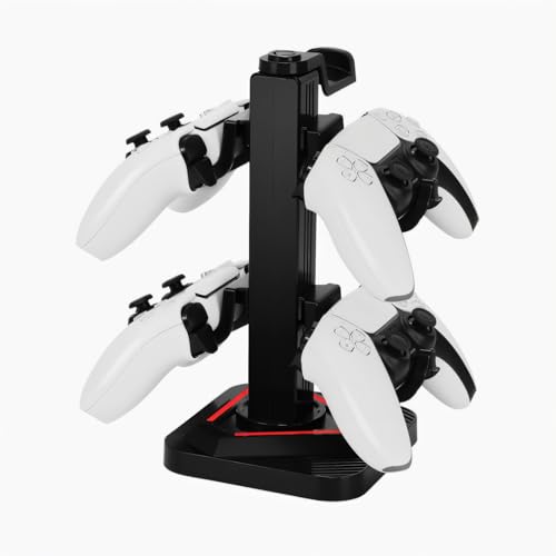 Kopfhörer- und Controller-Ständer, Gaming-Headset-Ständer mit 3 USB-Hub-Ports und Typ-C-Anschluss (Laden - Datenübertragung), 8 RGB-Beleuchtungsmodi, 5 abnehmbare Haken. Bild 5