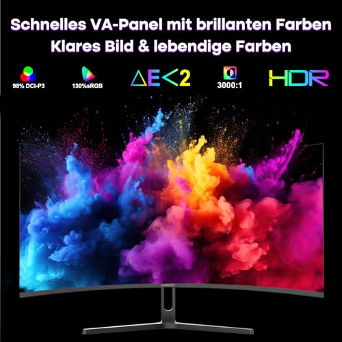 Amzfast 34 Zoll Curved Gaming Monitor, 3440x1440 UWQHD, 240Hz, 21:9 VA Panel, 1500R, 1ms MPRT, Adaptive Sync, HDR, DCI-P3 98%, sRGB 130%, Pip/PBP, HDMI2.1 & DP1.4, VESA 75x75mm, AMZG34C5Q Pro Bild 6