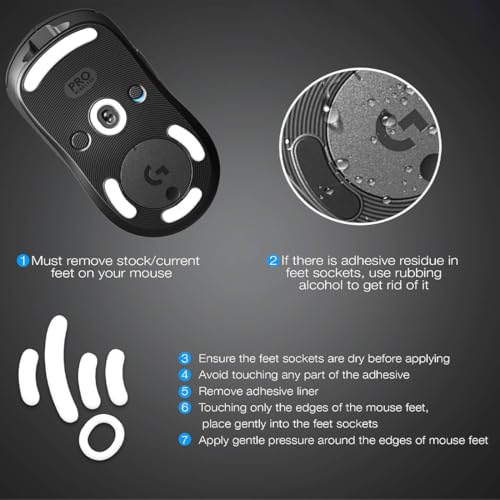 Mouse Feet Sticker, 1 Satz, Mausfüße passgenau, Ultra Schnell, Abgerundet, Niedrige Reibung, Hochwertig, Langlebig - Ersatz-Mausfüße, Gaming Maus Upgrade Zubehör, Weiß Bild 5