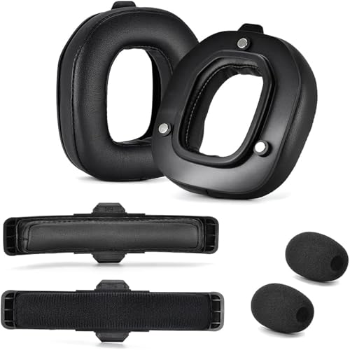 Ohrpolster Earpads Mod Kit für Logitech G Astro A50 Gen 4,A50 Gen 5,A50 X kabelloses Gaming-Headset,Ersatz-Ohrpolster,Stirnbänder,Mikrofonschaum für Astro A50 Gen 4/Gen 5/A50X(Proteinleder) Bild 1