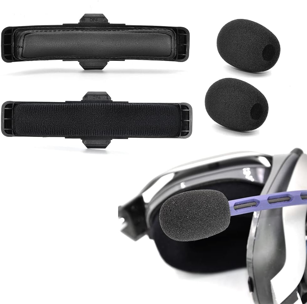 Ohrpolster Earpads Mod Kit für Logitech G Astro A50 Gen 4,A50 Gen 5,A50 X kabelloses Gaming-Headset,Ersatz-Ohrpolster,Stirnbänder,Mikrofonschaum für Astro A50 Gen 4/Gen 5/A50X(Stoff) Bild 4