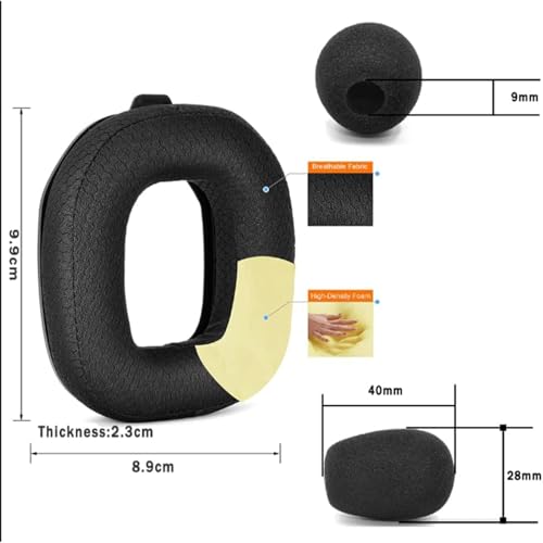 Ohrpolster Earpads Mod Kit für Logitech G Astro A50 Gen 4,A50 Gen 5,A50 X kabelloses Gaming-Headset,Ersatz-Ohrpolster,Stirnbänder,Mikrofonschaum für Astro A50 Gen 4/Gen 5/A50X(Samt) Bild 3