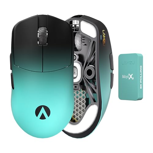 Lamzu Maya X kabellose Gaming-Maus, Ultraleicht, 47 g, optischer Schalter, maximal 30.000 DPI, symmetrisch, MCU Nordic 52840, staubdichter Encoder, PAW3950 Sensor (größere Maya) (AimLab) Bild 1