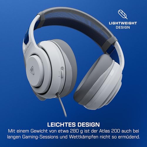 Turtle Beach Atlas 200 Wired Gaming Headset für PS5 and PS4 - offiziell lizenziert für PlayStation,Weiß Bild 5