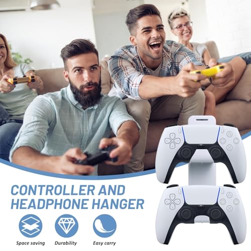 Universal Controller Headset Halterung Kompatibel mit PS5 Konsole, Faltbare Wandhalterung mit Doppelhaken, Gaming Zubehör Kopfhörer Haken Controller Kopfhörer Halterung Clip für PS5 Bild 5