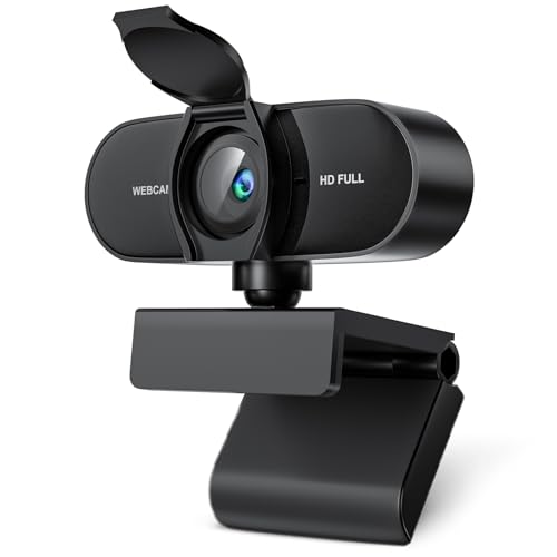 OFFCUP Full HD Webcam, 1080P Webcam mit Mics Geräuschunterdrückung, USB Webcam Autofokus Streaming Kamera für PC Laptop für Live-Streaming Videoanruf Konferenz Online-Unterricht Spiel Bild 1