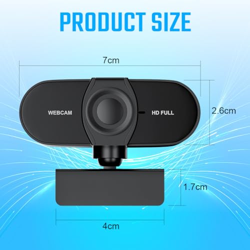 OFFCUP Full HD Webcam, 1080P Webcam mit Mics Geräuschunterdrückung, USB Webcam Autofokus Streaming Kamera für PC Laptop für Live-Streaming Videoanruf Konferenz Online-Unterricht Spiel Bild 2