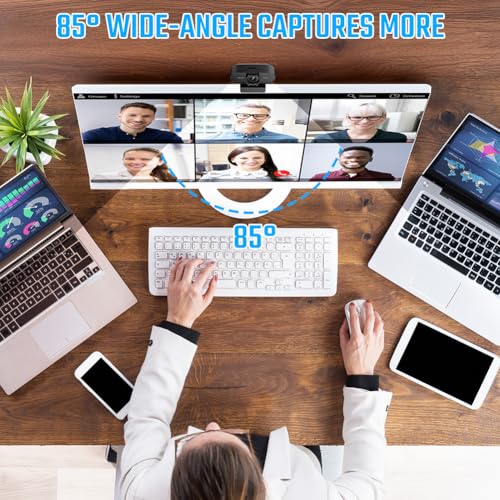 OFFCUP Full HD Webcam, 1080P Webcam mit Mics Geräuschunterdrückung, USB Webcam Autofokus Streaming Kamera für PC Laptop für Live-Streaming Videoanruf Konferenz Online-Unterricht Spiel Bild 5