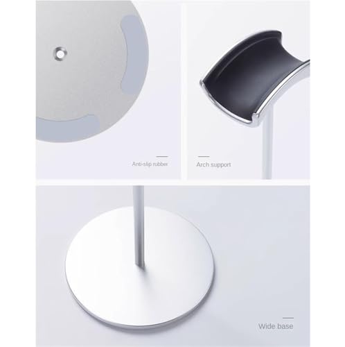 Kopfhörer Ständer Schreibtisch Zubehör Headset-Halter Aus Aluminiumlegierung, Gaming-Kopfhörerständer, Kopfhörerständer, Schreibtisch-Kopfhörerhalter Gaming Headsets(Silver) Bild 4
