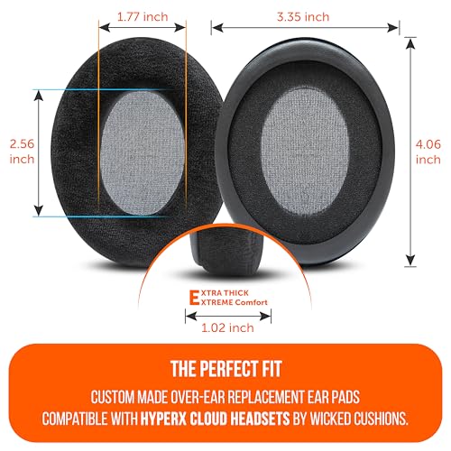 WC StealthZ Cloud – FPS-orientierte Ohrpolster für HyperX Cloud Alpha, Cloud 2, Cloud Stinger und mehr von GadgetryTech & Wicked Cushions | Black Bild 5