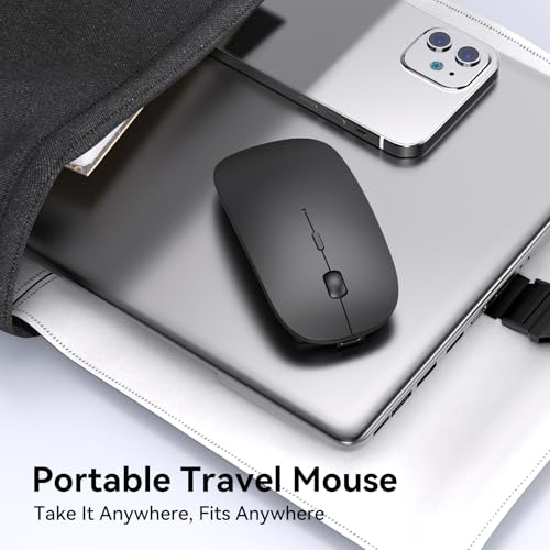 RaceGT Maus Kabellos USB-C & USB-A, Mouse Aufladbar 2,4GHz Leise klick 3 Adjustable DPI Level mit 4 Tasten, mit EIN Aus Schalter für Computer Laptop PC MacbookPro/Air Chromebook Bild 5