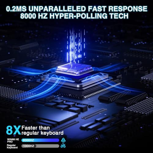 AULA WIN68HE Rapid Trigger Gaming Tastatur mit Kabel,Hall Effect Magnetic Switches,0,02mm RT-Genauigkeit,Einstellbare Betätigung,8000Hz,RGB,60% Mechanische Tastatur Bild 3
