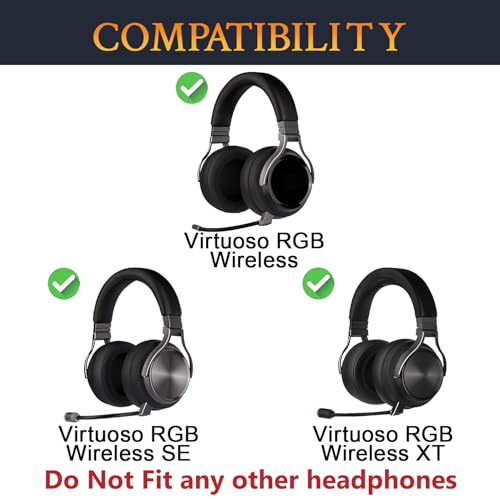 SOULWIT Protein Leder Kopfband Headband für Corsair Virtuoso RGB Wireless XT SE Gaming-Headset, Ersatz Stirnband Polster Reparaturteil Bild 2
