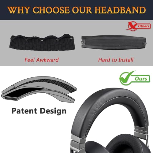 SOULWIT Protein Leder Kopfband Headband für Corsair Virtuoso RGB Wireless XT SE Gaming-Headset, Ersatz Stirnband Polster Reparaturteil Bild 6