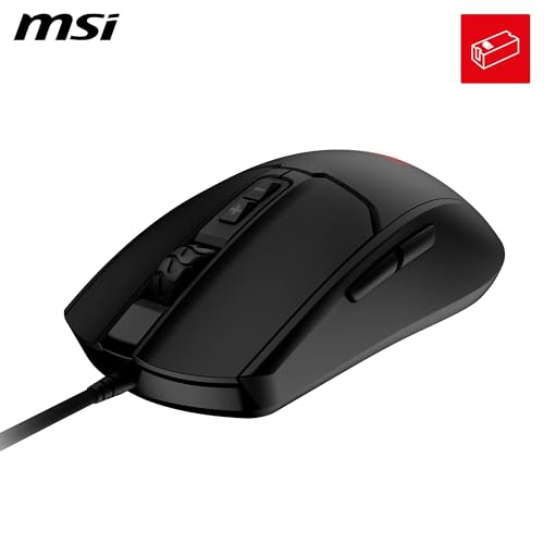 MSI Forge GM100 Gaming-Maus – 6400 DPI optischer Sensor, symmetrisch, 10 Mio. Klickschalter, 7 Tasten, 8 ms Latenz, RGB-LED, 108 g – verkabelt Bild 2
