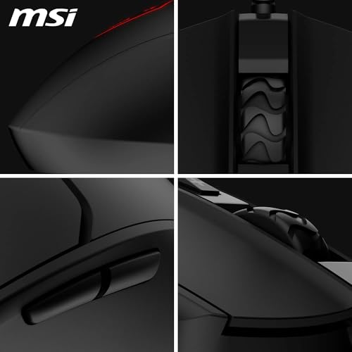 MSI Forge GM100 Gaming-Maus – 6400 DPI optischer Sensor, symmetrisch, 10 Mio. Klickschalter, 7 Tasten, 8 ms Latenz, RGB-LED, 108 g – verkabelt Bild 6