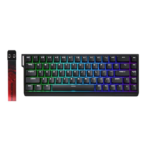 YUNZII MAD68 HE Rapid Trigger Tastatur, 60% Kabelgebunden Gaming-Tastatur mit Magnet-Switches,0,02 mm Präzision,8000 Hz,Einstellbare Betätigung, Hot-Swap, RGB, Snap Tap, PBT für PC & Mac (Black) Bild 1