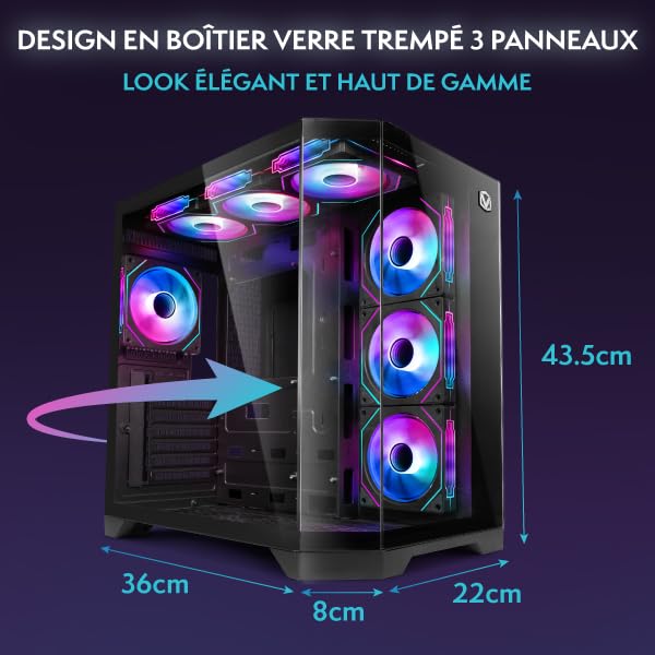 Vibox Gaming PC Set Komplett • Monitor 27 Zoll • AMD Ryzen 7 5700X 4,2 GHz • Nvidia RTX 5070 12GB • 32GB RAM • 1TB SSD • Windows 11 • WLAN • Noir Bild 6