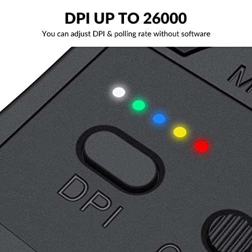 Keychron M3 Kabellose Maus, PAW3395-Sensor mit programmierbarer Makrotaste 26.000 DPI, unterstützt 2,4 GHz Bluetooth 5.1, 79 g, ultraleichtes ergonomisches Design für PC Mac Laptop – Schwarz Bild 4