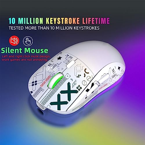 Wireless Gaming Maus, RGB Light Maus mit USB -Nano -Empfänger, Silent Click Gaming Maus für Notebook, PC, Computer Bild 6
