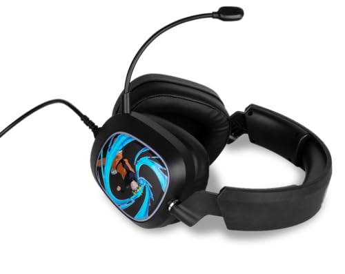 Konix Naruto Shippuden Gaming-Headset mit Kabel 7.1 für PC - 50 mm Lautsprecher - Mikrofon - 2 m USB-Kabel - LED-Hintergrundbeleuchtung - Motiv Naruto Rasengan - Schwarz Bild 4