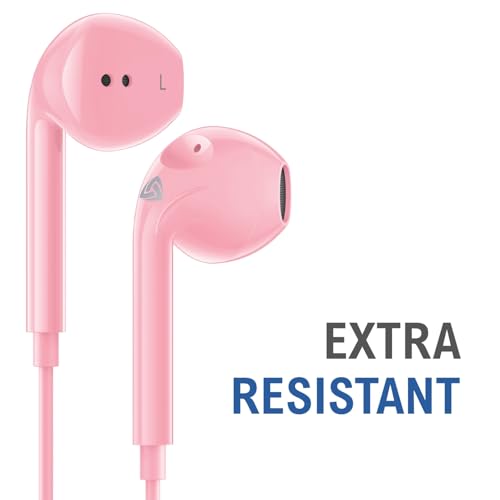 LUDOS Zenith Kopfhörer In Ear Kopfhörer mit Kabel und Mikrofon, 2-Jahre Garantie, In Ear Ohrhörer, 3,5 mm Klinkenstecker Earbuds, Satte Bässe Earphones, Headphones für iPhone, iPad, Samsung - Rosa Bild 6