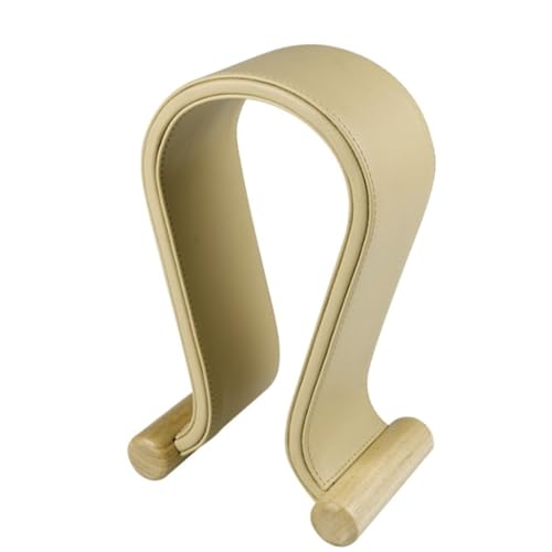 Kopfhörer Ständer Schreibtisch Zubehör Leder-Kopfhörerständer, Gaming-Headset-Ständer, Holz-Kopfhörerhalter, Schreibtisch-Disply-Regal Gaming Headsets(B) Bild 1