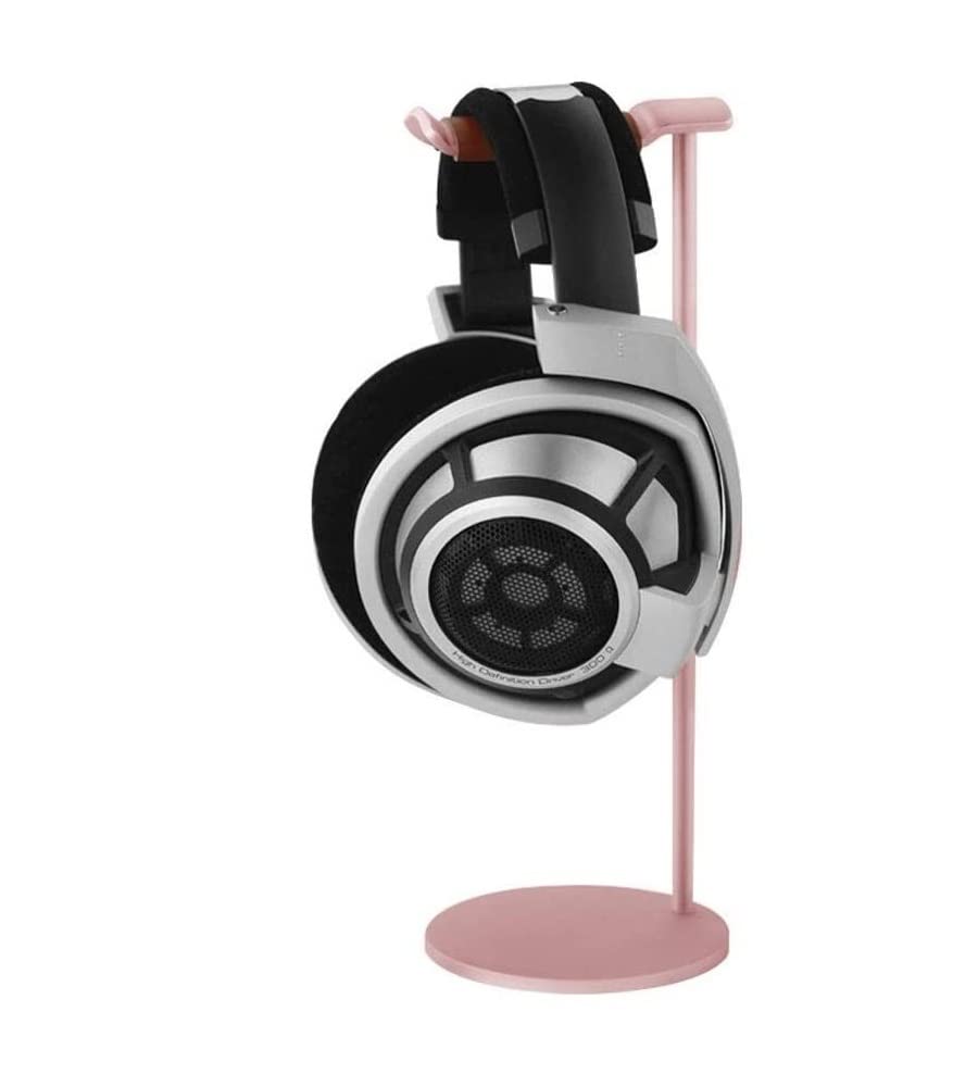 Kopfhörer Ständer Schreibtisch Zubehör Universal Aluminiumlegierung Kopfhörerständer Gaming Headset Ständer Kopfhörer Display Rack Aufhänger Halterung Für Over Ear Headsets Gaming Headsets(Pink) Bild 1