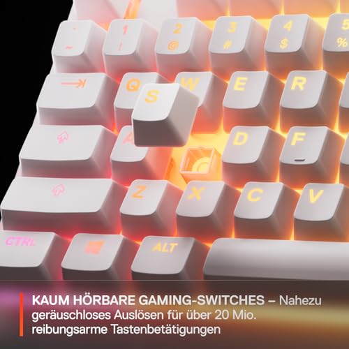 SteelSeries Apex 3 TKL White RGB Gaming-Tastatur – Kompakter Tenkeyless-Formfaktor – 8-Zonen-RGB-Beleuchtung – Wasser- und Staubresistenz – Flüsterleise Gaming-Switches - DE Layout QWERTZ Bild 5