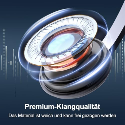 Retro-Kopfhörer Over-Ear im 80er Design – Leichtgewicht Stereo-Kopfhörer mit Kabel für Smartphones, Inklusive Ohrpolster aus Memory-Schaum und 3,5mm Klinkenstecker Bild 5