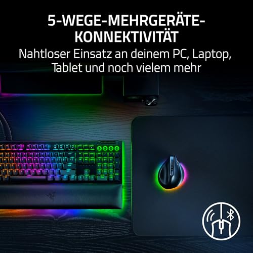 Razer Pro Click V2 Vertical - Vertikale ergonomische kabellose Maus für Rechtshänder - KI Prompt Assistenz - 30K Optical Sensor - Windows & Mac (bis zu 6 Monate Akku-Leistung, 9 Tasten) Schwarz Bild 5