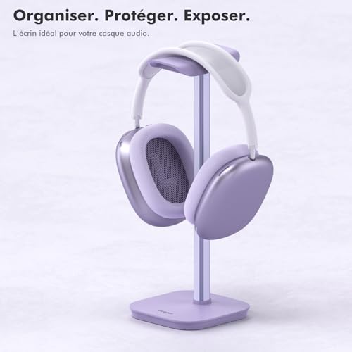 Headset Halterung, doenci Kopfhörer Ständer (Violett) für Alle Over Ear Bluetooth Kopfhörer, Universal Kopfhörer Halter mit Gewichtete Basis + Aluminiumrohr, Gaming Headset Ständer Halter Schreibtisch Bild 5