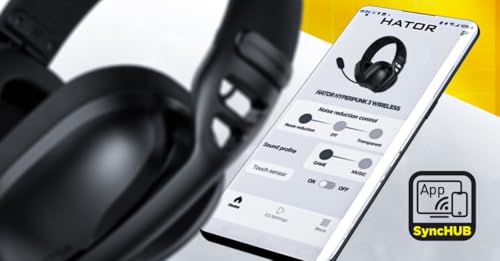 HATOR Hyperpunk 3 Wireless Gaming-Headset – Kabellos, Hi-Res Audio, Hybrid ANC, 40mm Treiber, Bluetooth & 2.4GHz, 45h Akku, abnehmbares Mikrofon, USB-C – für PC, PS5, Weiß Bild 5