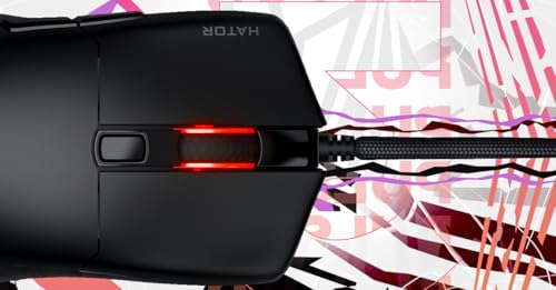 HATOR Pulsar 3 Gaming Maus – 12.000 DPI, PixArt Sensor, 62g, RGB, USB, PTFE-Gleiter, Paracord-Kabel, Optical Switches 100M, Windows 10/11, Schwarz Bild 2