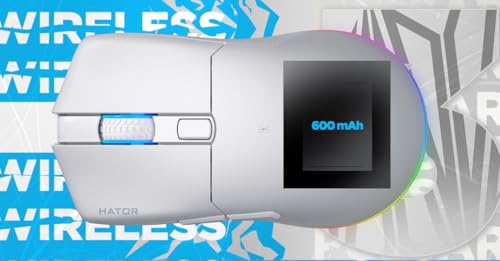 HATOR Pulsar 3 Wireless Gaming-Maus – 11.000 DPI, 2.4GHz/Bluetooth/USB, 68g, RGB, PTFE-Gleiter, Paracord-Kabel, Optical Switches 100M, Windows/Mac/Linux - Schwarz Bild 5