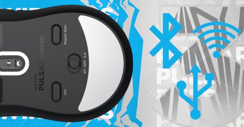 HATOR Pulsar 3 Wireless Gaming-Maus – 11.000 DPI, 2.4GHz/Bluetooth/USB, 68g, RGB, PTFE-Gleiter, Paracord-Kabel, Optical Switches 100M, Windows/Mac/Linux - Schwarz Bild 7