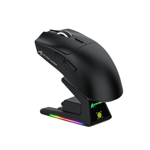 ATTACK SHARK X1 Gaming Mouse with Touchpad RGB Charging Dock, PixArt PAW3395PRO Gaming Sensor, BT/2.4G Wireless/Wired Gaming Mouse, 40000 DPI, 53g Superlight Gamer Mice for Win11/Xbox/PS/Mac (Black) Bild 1
