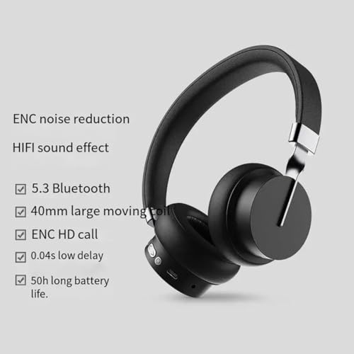 Kabelloses Gaming-Headset, Over-Ear-Kopfhörer mit aktiver Geräuschunterdrückung, 40 mm große dynamische Spule, 50 Stunden Spielzeit, HiFi-Stereo-Headset für Video-Meetings, Musik, Gaming und Bild 2