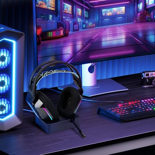 GEEKRIA Ladehalterung für Logitech G733 Lightspeed Wireless Gaming-Headset, 3D-gedruckter Resin-Magnet-Dock, Gaming-Headset-Basis (Schwarz) Bild 2