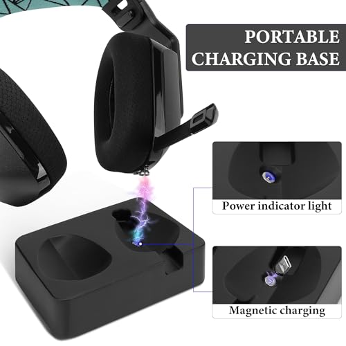 GEEKRIA Ladehalterung für Logitech G733 Lightspeed Wireless Gaming-Headset, 3D-gedruckter Resin-Magnet-Dock, Gaming-Headset-Basis (Schwarz) Bild 4