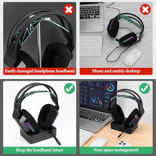 GEEKRIA Ladehalterung für Logitech G733 Lightspeed Wireless Gaming-Headset, 3D-gedruckter Resin-Magnet-Dock, Gaming-Headset-Basis (Schwarz) Bild 6