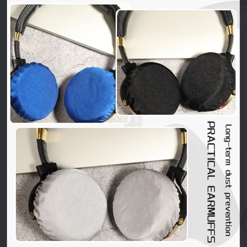 6 Stücke Kopfhörer Ohrpolster - Dehnbare Waschbare Abdeckungen aus Flexiblem Stoff, Headset Ohrpolster, Schweißschutz für Fitnessstudio, Gaming (Schwarz+Grau+Blau) Bild 6