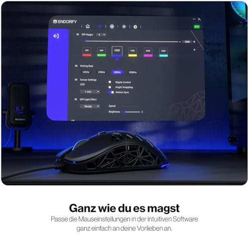 ENDORFY LIV Wireless, Gaming Maus, Maus kabellos, Ultraleichtes Design (69 g), Maximal 12.000 DPI, PixArt PAW3311, Kailh GM 4.0, 2.4GHz, BT, USB-A, ARGB-Hintergrundbeleuchtung, EY6A018 Bild 5