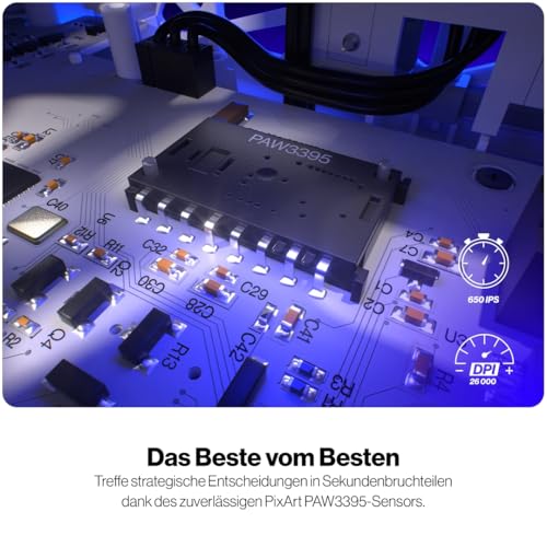 ENDORFY LIV Plus Wireless Onyx White, weiß Gaming Maus, Maus kabellos, Ladestation im Set, Ultraleichtes Design (69 g), Maximal 26.000 DPI, PixArt PAW3395, 2.4GHz, BT, USB-A, EY6A017 Bild 5