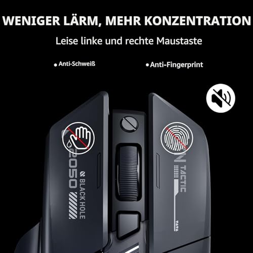 inphic A9 Explorer Bluetooth Maus, Dual-Mode Bluetooth 5.0/2.4G Maus kabellos Aufladbar, 2400 DPI, RGB-Atmungslicht, sichtbare Akku-Anzeige, Funkmaus für Laptop/PC/Computer Bild 6