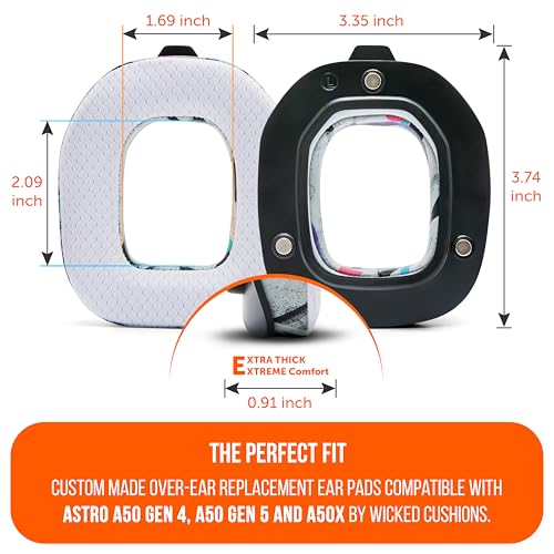 WC Mod Kit A50 – Kühlgel-Ohrpolster + Kopfbügelersatz für Astro A50 Gen 4, Gen 5 und A50X von Wicked Cushions | Verbesserter Komfort, Kühlung und Haltbarkeit | 90's White Bild 5